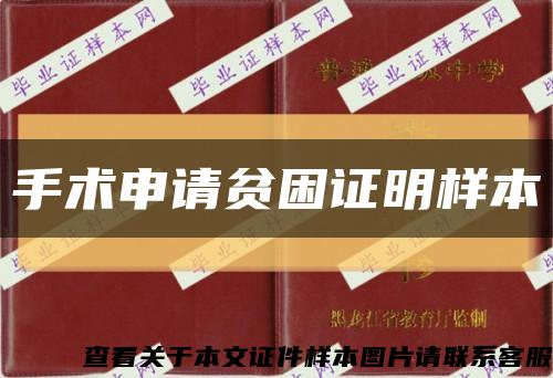 手术申请贫困证明样本缩略图