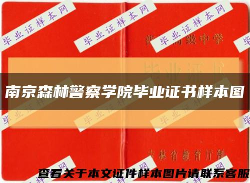 南京森林警察学院毕业证书样本图缩略图