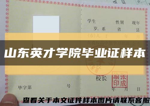 山东英才学院毕业证样本缩略图