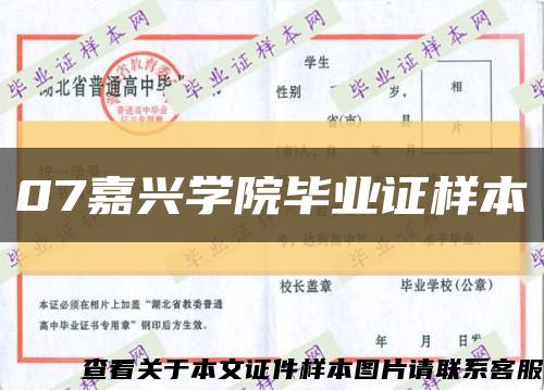 07嘉兴学院毕业证样本缩略图