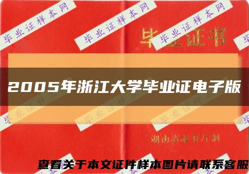 2005年浙江大学毕业证电子版缩略图