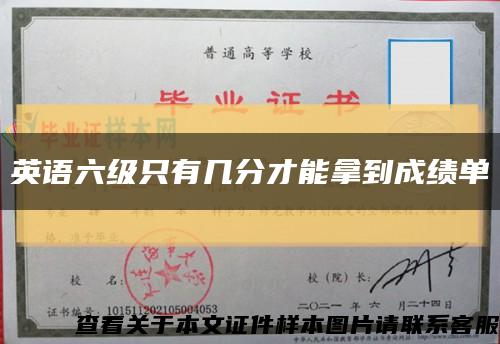 英语六级只有几分才能拿到成绩单缩略图