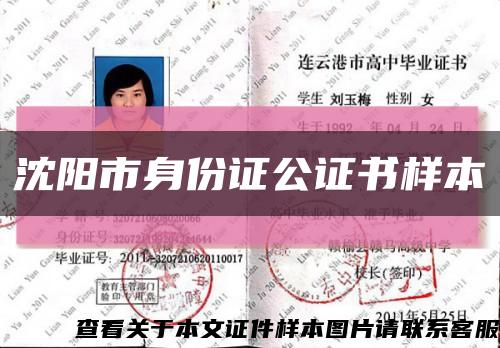沈阳市身份证公证书样本缩略图