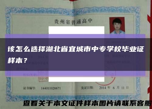该怎么选择湖北省宜城市中专学校毕业证样本？缩略图