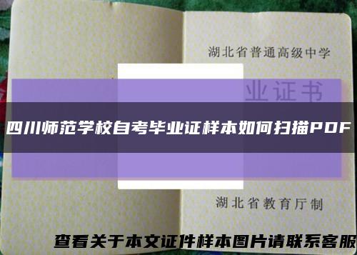 四川师范学校自考毕业证样本如何扫描PDF缩略图