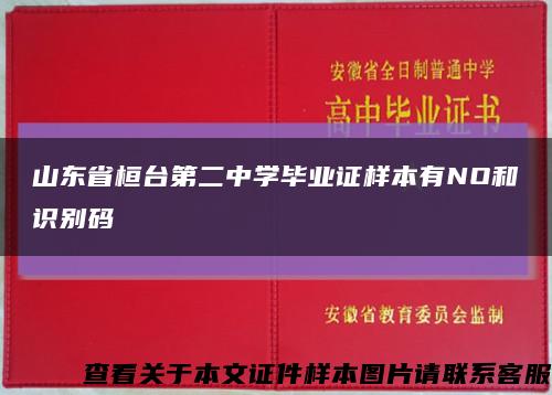 山东省桓台第二中学毕业证样本有NO和识别码缩略图