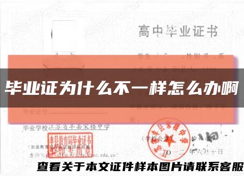 毕业证为什么不一样怎么办啊缩略图