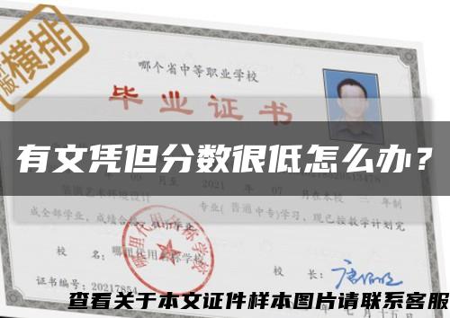 有文凭但分数很低怎么办？缩略图