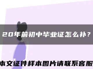 20年前初中毕业证怎么补？缩略图