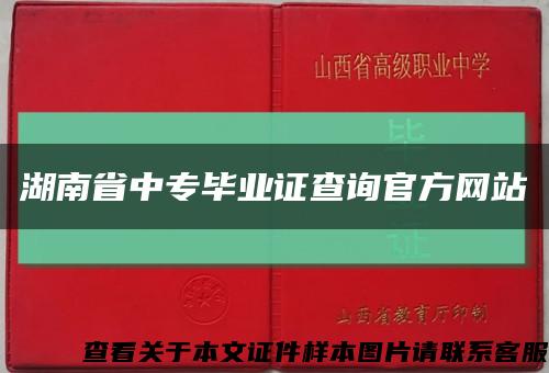 湖南省中专毕业证查询官方网站缩略图