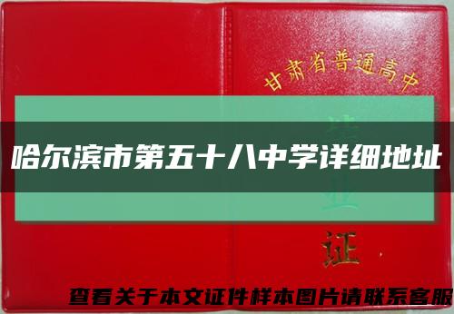 哈尔滨市第五十八中学详细地址缩略图