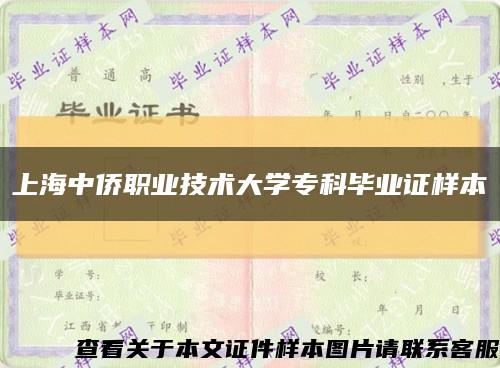 上海中侨职业技术大学专科毕业证样本缩略图