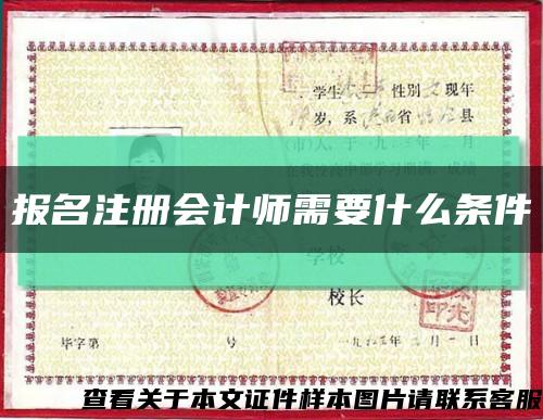 报名注册会计师需要什么条件缩略图