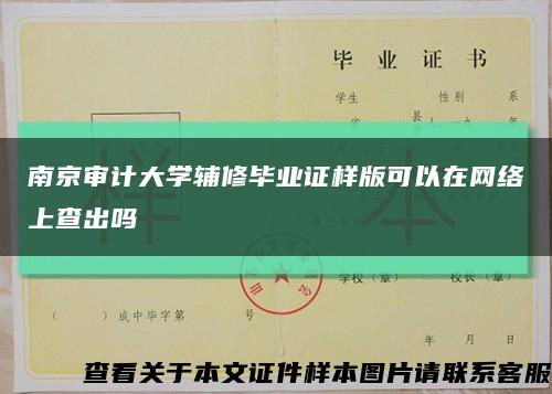 南京审计大学辅修毕业证样版可以在网络上查出吗缩略图
