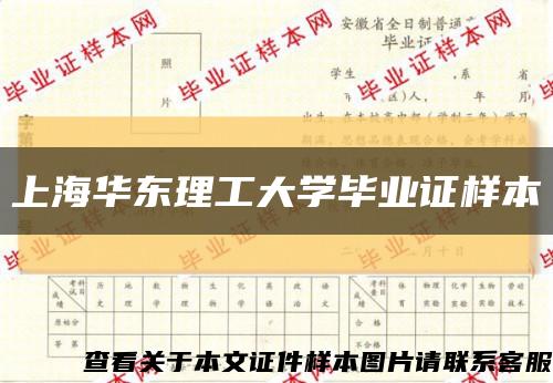 上海华东理工大学毕业证样本缩略图