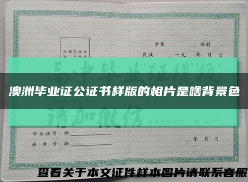 澳洲毕业证公证书样版的相片是啥背景色缩略图