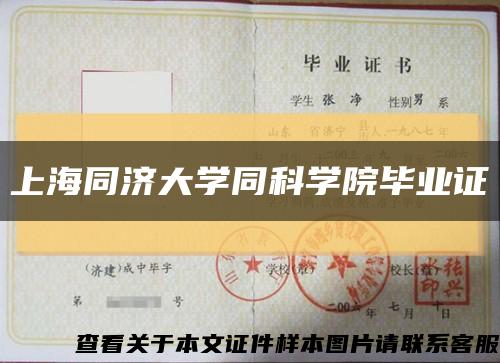 上海同济大学同科学院毕业证缩略图