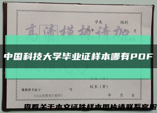 中国科技大学毕业证样本哪有PDF缩略图