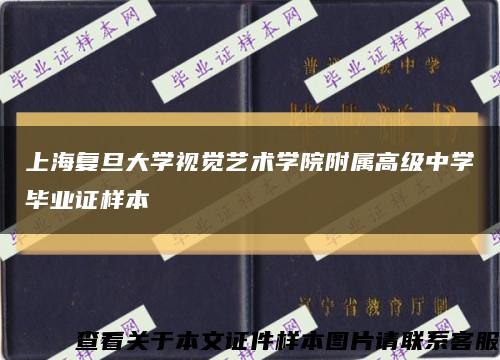 上海复旦大学视觉艺术学院附属高级中学毕业证样本缩略图