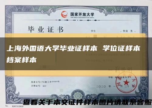 上海外国语大学毕业证样本 学位证样本 档案样本缩略图