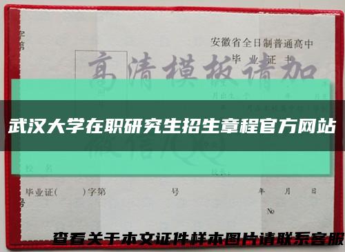 武汉大学在职研究生招生章程官方网站缩略图
