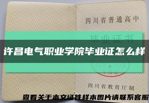 许昌电气职业学院毕业证怎么样缩略图