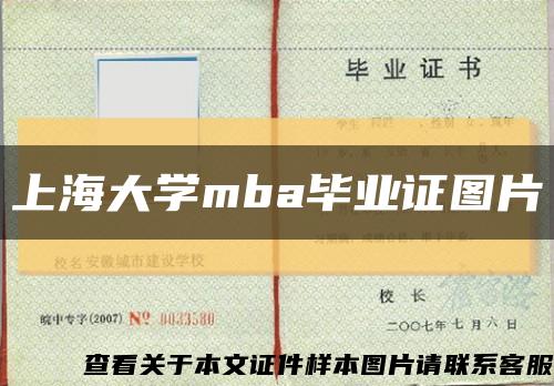 上海大学mba毕业证图片缩略图