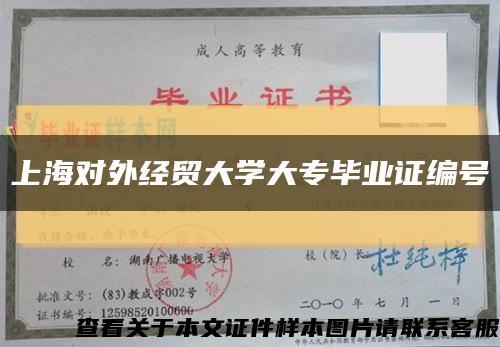 上海对外经贸大学大专毕业证编号缩略图