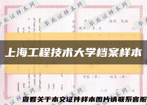 上海工程技术大学档案样本缩略图