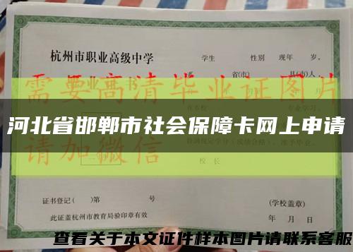 河北省邯郸市社会保障卡网上申请缩略图