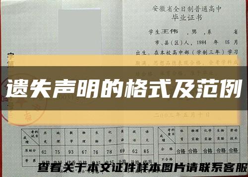 遗失声明的格式及范例缩略图