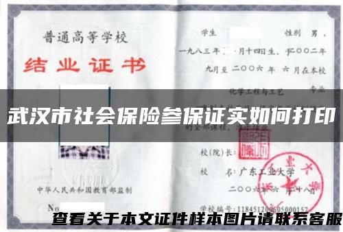 武汉市社会保险参保证实如何打印缩略图