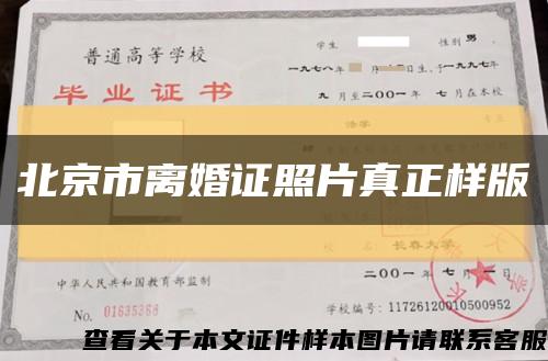 北京市离婚证照片真正样版缩略图