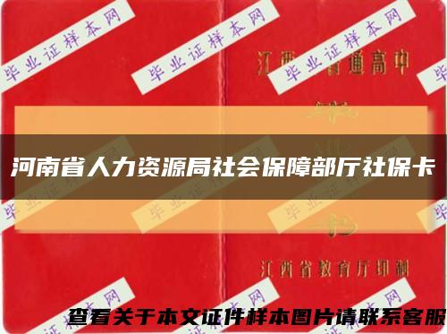 河南省人力资源局社会保障部厅社保卡缩略图