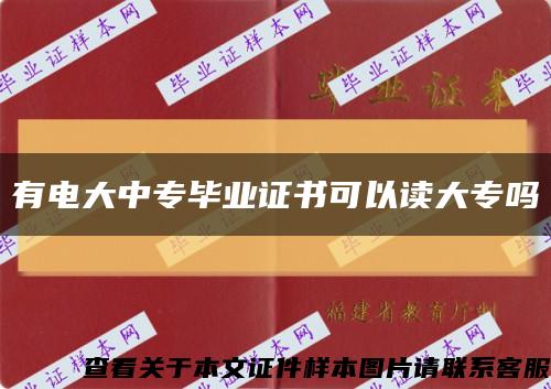 有电大中专毕业证书可以读大专吗缩略图