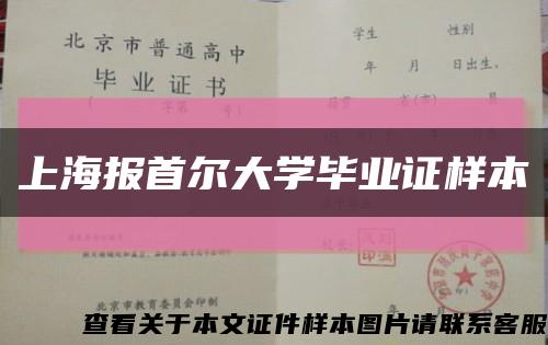 上海报首尔大学毕业证样本缩略图