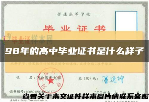 98年的高中毕业证书是什么样子缩略图