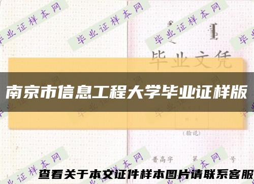 南京市信息工程大学毕业证样版缩略图