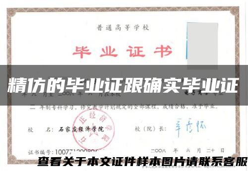 精仿的毕业证跟确实毕业证缩略图
