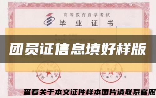 团员证信息填好样版缩略图