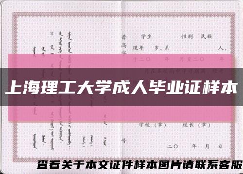 上海理工大学成人毕业证样本缩略图