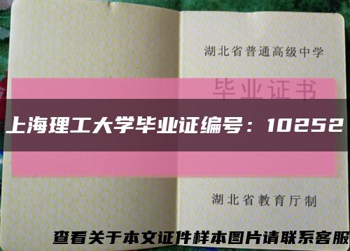 上海理工大学毕业证编号：10252缩略图