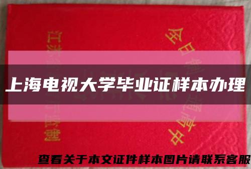 上海电视大学毕业证样本办理缩略图