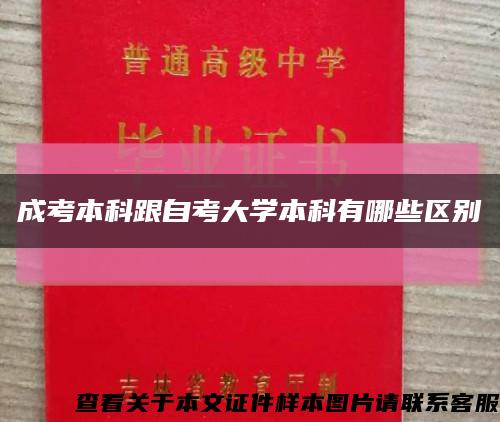 成考本科跟自考大学本科有哪些区别缩略图