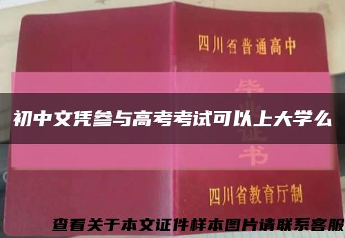 初中文凭参与高考考试可以上大学么缩略图