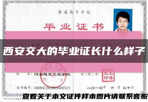 西安交大的毕业证长什么样子缩略图