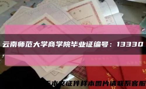 云南师范大学商学院毕业证编号：13330缩略图
