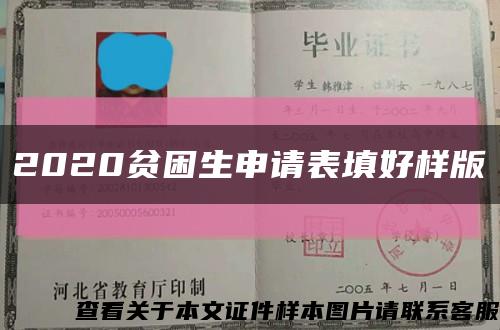 2020贫困生申请表填好样版缩略图