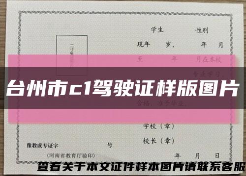 台州市c1驾驶证样版图片缩略图