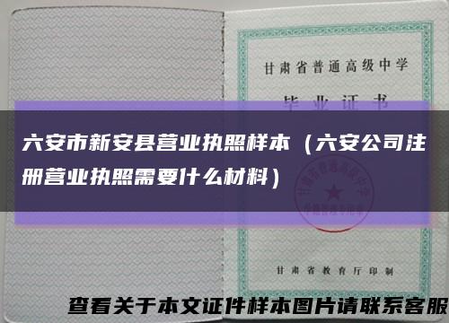 六安市新安县营业执照样本（六安公司注册营业执照需要什么材料）缩略图